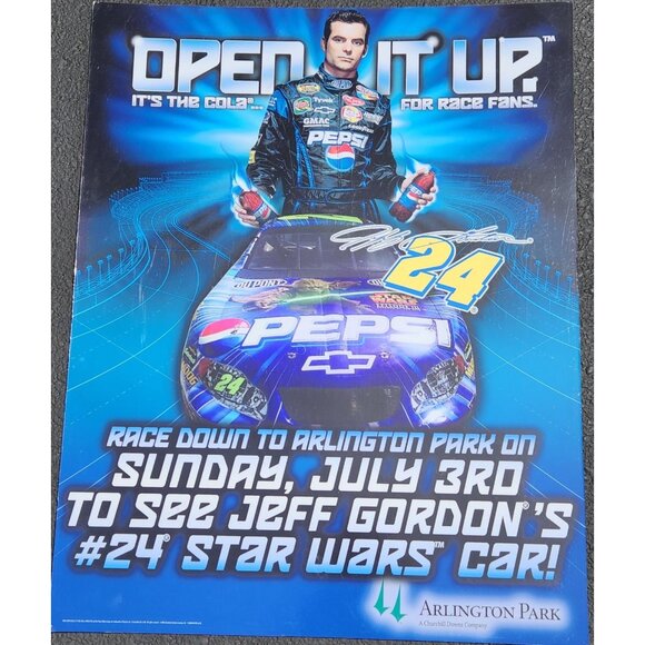 Jeff Gordon Pepsi Racing Plastic Poster Star Wars #24 Arlington Park 2005 - Picture 1 of 13
